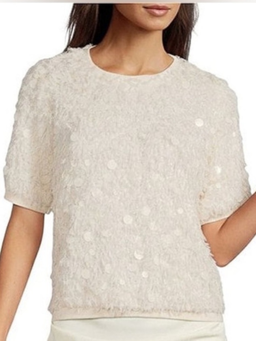 Gibson Latimer Cream Knit‎ Top with Subtle Texture